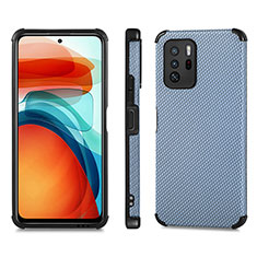 Silikon Hülle Handyhülle Ultra Dünn Schutzhülle Tasche Flexible mit Magnetisch S01D für Xiaomi Redmi Note 10 Pro 5G Blau