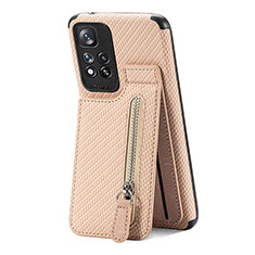 Silikon Hülle Handyhülle Ultra Dünn Schutzhülle Tasche Flexible mit Magnetisch S01D für Xiaomi Redmi Note 11 Pro+ Plus 5G Gold