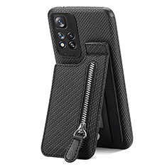 Silikon Hülle Handyhülle Ultra Dünn Schutzhülle Tasche Flexible mit Magnetisch S01D für Xiaomi Redmi Note 11 Pro+ Plus 5G Schwarz