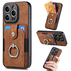 Silikon Hülle Handyhülle Ultra Dünn Schutzhülle Tasche Flexible mit Magnetisch S02D für Apple iPhone 13 Pro Braun
