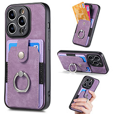 Silikon Hülle Handyhülle Ultra Dünn Schutzhülle Tasche Flexible mit Magnetisch S02D für Apple iPhone 13 Pro Max Violett