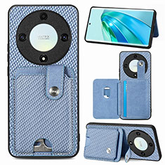Silikon Hülle Handyhülle Ultra Dünn Schutzhülle Tasche Flexible mit Magnetisch S02D für Huawei Honor X9a 5G Blau