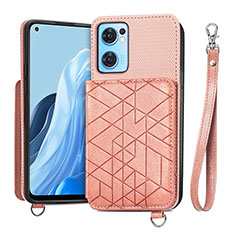 Silikon Hülle Handyhülle Ultra Dünn Schutzhülle Tasche Flexible mit Magnetisch S02D für Oppo Find X5 Lite 5G Rosegold