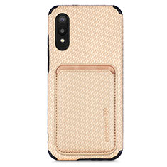 Silikon Hülle Handyhülle Ultra Dünn Schutzhülle Tasche Flexible mit Magnetisch S02D für Samsung Galaxy A02 Gold