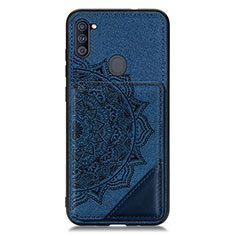Silikon Hülle Handyhülle Ultra Dünn Schutzhülle Tasche Flexible mit Magnetisch S02D für Samsung Galaxy A11 Blau