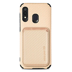 Silikon Hülle Handyhülle Ultra Dünn Schutzhülle Tasche Flexible mit Magnetisch S02D für Samsung Galaxy A30 Gold