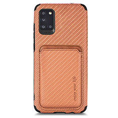 Silikon Hülle Handyhülle Ultra Dünn Schutzhülle Tasche Flexible mit Magnetisch S02D für Samsung Galaxy A31 Braun