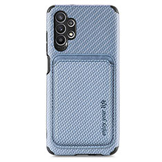 Silikon Hülle Handyhülle Ultra Dünn Schutzhülle Tasche Flexible mit Magnetisch S02D für Samsung Galaxy A32 5G Blau