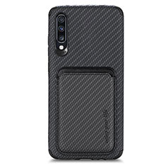 Silikon Hülle Handyhülle Ultra Dünn Schutzhülle Tasche Flexible mit Magnetisch S02D für Samsung Galaxy A70S Schwarz