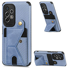 Silikon Hülle Handyhülle Ultra Dünn Schutzhülle Tasche Flexible mit Magnetisch S02D für Samsung Galaxy A73 5G Blau