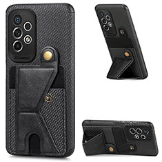 Silikon Hülle Handyhülle Ultra Dünn Schutzhülle Tasche Flexible mit Magnetisch S02D für Samsung Galaxy A73 5G Schwarz