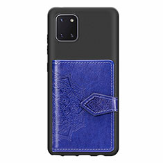 Silikon Hülle Handyhülle Ultra Dünn Schutzhülle Tasche Flexible mit Magnetisch S02D für Samsung Galaxy A81 Blau