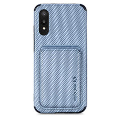 Silikon Hülle Handyhülle Ultra Dünn Schutzhülle Tasche Flexible mit Magnetisch S02D für Samsung Galaxy M02 Blau