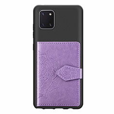 Silikon Hülle Handyhülle Ultra Dünn Schutzhülle Tasche Flexible mit Magnetisch S02D für Samsung Galaxy Note 10 Lite Violett