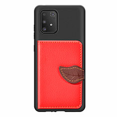 Silikon Hülle Handyhülle Ultra Dünn Schutzhülle Tasche Flexible mit Magnetisch S02D für Samsung Galaxy S10 Lite Rot