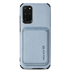 Silikon Hülle Handyhülle Ultra Dünn Schutzhülle Tasche Flexible mit Magnetisch S02D für Samsung Galaxy S20 Plus Blau