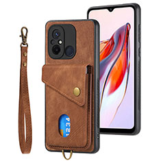 Silikon Hülle Handyhülle Ultra Dünn Schutzhülle Tasche Flexible mit Magnetisch S02D für Xiaomi Poco C55 Braun