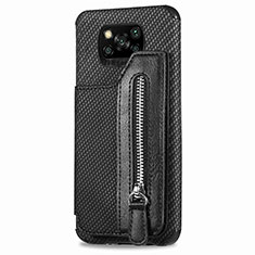 Silikon Hülle Handyhülle Ultra Dünn Schutzhülle Tasche Flexible mit Magnetisch S02D für Xiaomi Poco X3 Schwarz