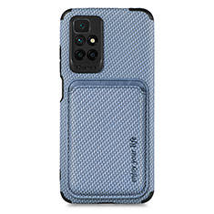 Silikon Hülle Handyhülle Ultra Dünn Schutzhülle Tasche Flexible mit Magnetisch S02D für Xiaomi Redmi 10 4G Blau