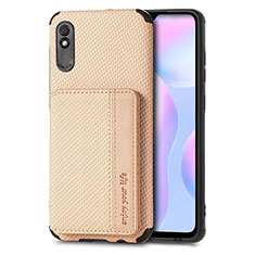 Silikon Hülle Handyhülle Ultra Dünn Schutzhülle Tasche Flexible mit Magnetisch S02D für Xiaomi Redmi 9A Gold