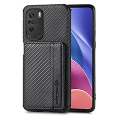 Silikon Hülle Handyhülle Ultra Dünn Schutzhülle Tasche Flexible mit Magnetisch S02D für Xiaomi Redmi K40 5G Schwarz