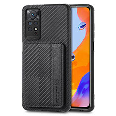 Silikon Hülle Handyhülle Ultra Dünn Schutzhülle Tasche Flexible mit Magnetisch S02D für Xiaomi Redmi Note 11 Pro 4G Schwarz