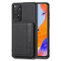 Silikon Hülle Handyhülle Ultra Dünn Schutzhülle Tasche Flexible mit Magnetisch S02D für Xiaomi Redmi Note 11 Pro 5G Schwarz