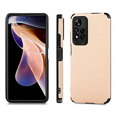 Silikon Hülle Handyhülle Ultra Dünn Schutzhülle Tasche Flexible mit Magnetisch S02D für Xiaomi Redmi Note 11 Pro+ Plus 5G Gold