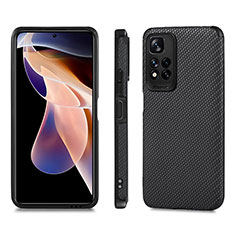 Silikon Hülle Handyhülle Ultra Dünn Schutzhülle Tasche Flexible mit Magnetisch S02D für Xiaomi Redmi Note 11 Pro+ Plus 5G Schwarz