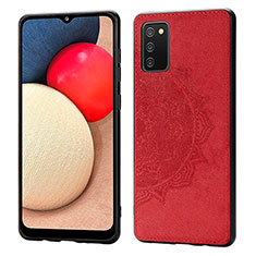 Silikon Hülle Handyhülle Ultra Dünn Schutzhülle Tasche Flexible mit Magnetisch S03D für Samsung Galaxy A02s Rot