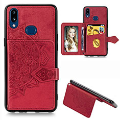 Silikon Hülle Handyhülle Ultra Dünn Schutzhülle Tasche Flexible mit Magnetisch S03D für Samsung Galaxy A10s Rot