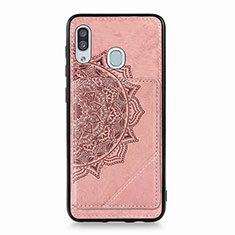 Silikon Hülle Handyhülle Ultra Dünn Schutzhülle Tasche Flexible mit Magnetisch S03D für Samsung Galaxy A30 Rosegold