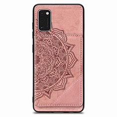 Silikon Hülle Handyhülle Ultra Dünn Schutzhülle Tasche Flexible mit Magnetisch S03D für Samsung Galaxy A41 Rosegold