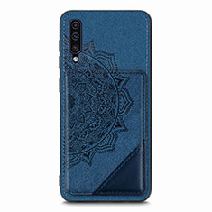 Silikon Hülle Handyhülle Ultra Dünn Schutzhülle Tasche Flexible mit Magnetisch S03D für Samsung Galaxy A50 Blau