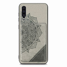 Silikon Hülle Handyhülle Ultra Dünn Schutzhülle Tasche Flexible mit Magnetisch S03D für Samsung Galaxy A50 Grau