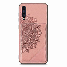 Silikon Hülle Handyhülle Ultra Dünn Schutzhülle Tasche Flexible mit Magnetisch S03D für Samsung Galaxy A50 Rosegold