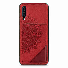Silikon Hülle Handyhülle Ultra Dünn Schutzhülle Tasche Flexible mit Magnetisch S03D für Samsung Galaxy A50 Rot