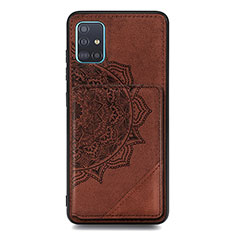 Silikon Hülle Handyhülle Ultra Dünn Schutzhülle Tasche Flexible mit Magnetisch S03D für Samsung Galaxy A51 5G Braun
