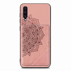 Silikon Hülle Handyhülle Ultra Dünn Schutzhülle Tasche Flexible mit Magnetisch S03D für Samsung Galaxy A70 Rosegold