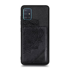Silikon Hülle Handyhülle Ultra Dünn Schutzhülle Tasche Flexible mit Magnetisch S03D für Samsung Galaxy A71 4G A715 Schwarz