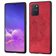Silikon Hülle Handyhülle Ultra Dünn Schutzhülle Tasche Flexible mit Magnetisch S03D für Samsung Galaxy A91 Rot