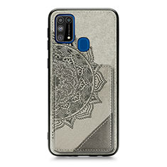 Silikon Hülle Handyhülle Ultra Dünn Schutzhülle Tasche Flexible mit Magnetisch S03D für Samsung Galaxy M31 Prime Edition Grau