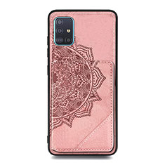 Silikon Hülle Handyhülle Ultra Dünn Schutzhülle Tasche Flexible mit Magnetisch S03D für Samsung Galaxy M40S Rosegold