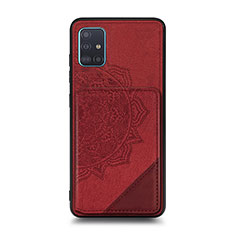 Silikon Hülle Handyhülle Ultra Dünn Schutzhülle Tasche Flexible mit Magnetisch S03D für Samsung Galaxy M40S Rot