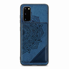 Silikon Hülle Handyhülle Ultra Dünn Schutzhülle Tasche Flexible mit Magnetisch S03D für Samsung Galaxy S20 Blau