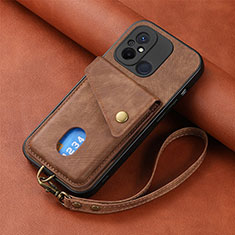 Silikon Hülle Handyhülle Ultra Dünn Schutzhülle Tasche Flexible mit Magnetisch S03D für Xiaomi Redmi 12C 4G Braun