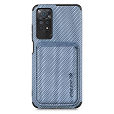 Silikon Hülle Handyhülle Ultra Dünn Schutzhülle Tasche Flexible mit Magnetisch S03D für Xiaomi Redmi Note 11 Pro 4G Blau