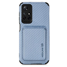 Silikon Hülle Handyhülle Ultra Dünn Schutzhülle Tasche Flexible mit Magnetisch S03D für Xiaomi Redmi Note 11S 5G Blau