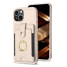 Silikon Hülle Handyhülle Ultra Dünn Schutzhülle Tasche Flexible mit Magnetisch S04D für Apple iPhone 15 Plus Gold