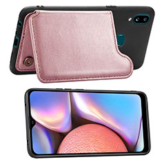 Silikon Hülle Handyhülle Ultra Dünn Schutzhülle Tasche Flexible mit Magnetisch S04D für Samsung Galaxy A10s Rosegold